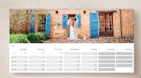 Ein Wandkalender im Panoramaformat Ein Pixum Wandkalender im XXL-Panorama-Format mit Hochzeitsmotiv