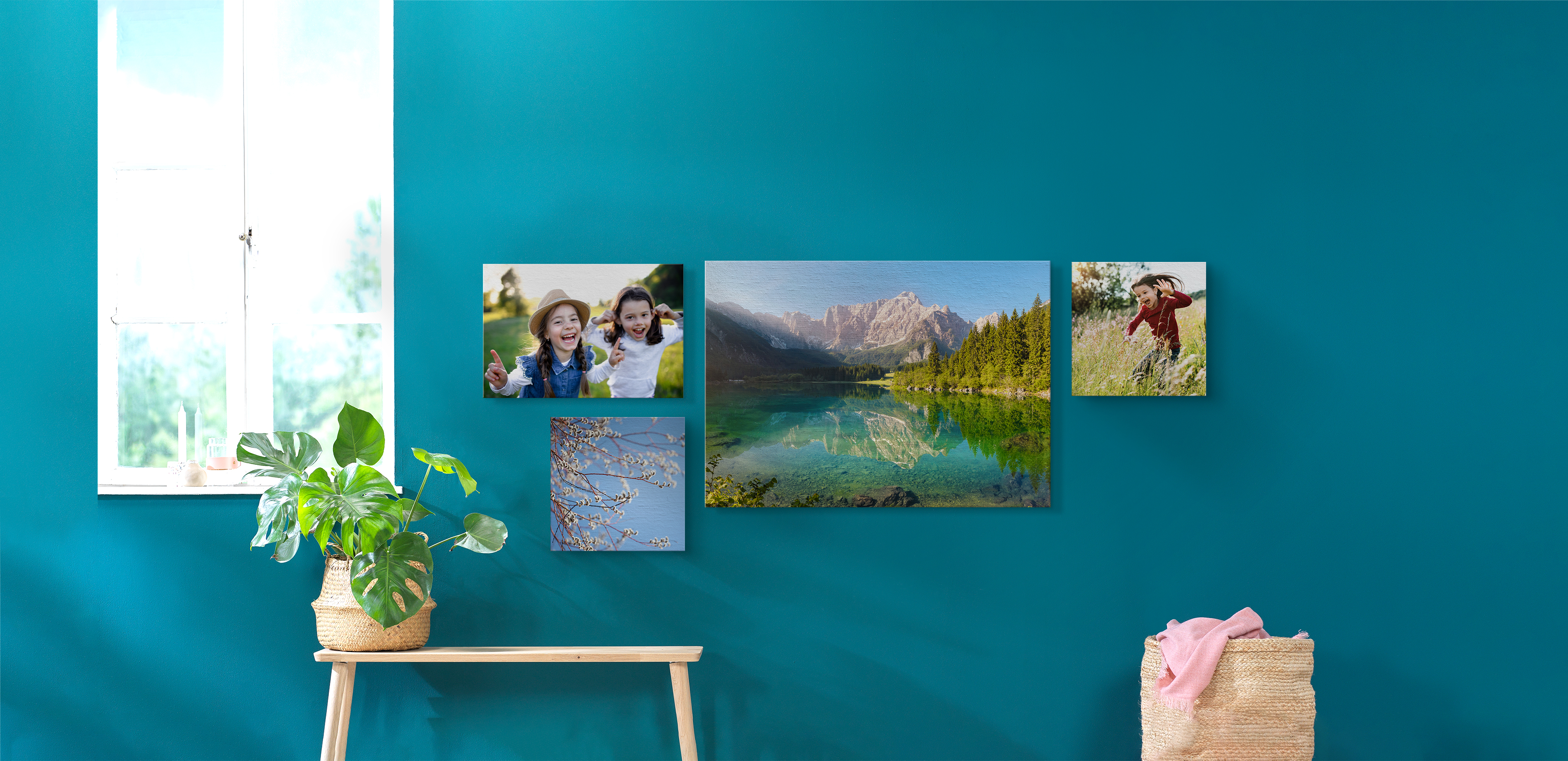 Foto auf Holz Formate-Mix im Ambiente