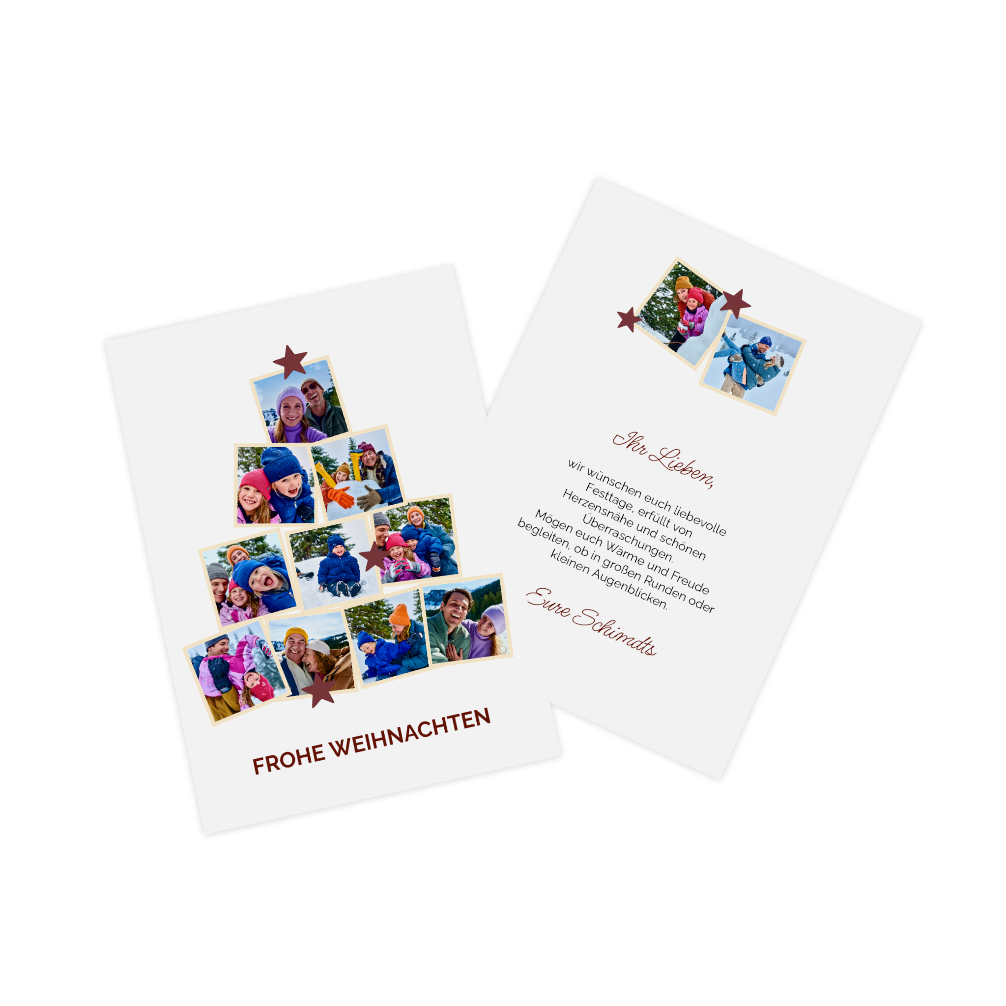 Fotokarte als Weihnachtskarte mit Familienfoto