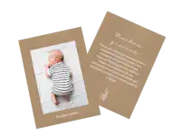 Diseñar una tarjeta personalizada como tarjeta de agradecimiento Una tarjeta de agradecimiento de bautizo personalizada con fotos y textos