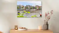 Toile 40x60 cm Une photo d'Amsterdam sur toile au format 40x60 cm.