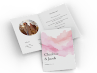 Diseña una tarjeta plegable con motivos acuarela como invitación de boda Tarjeta plegable con motivos acuarela como invitación de boda