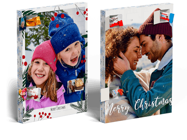Zwei Foto-Adventskalender mit Familienfotos