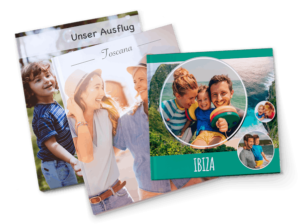 Fotoboek nabestellen Drie Pixum Fotoboeken in verschillende formaten met zomerse foto's op de cover