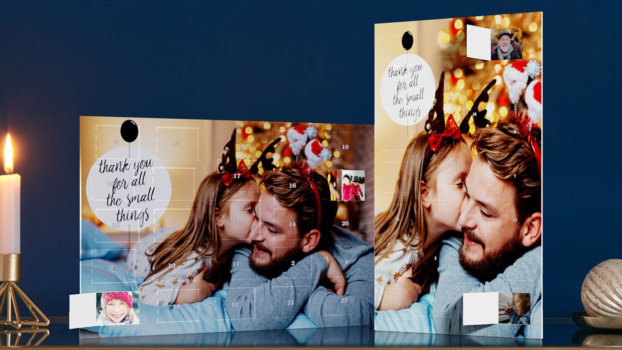 Foto julekalender med 24 låger med familiefotos