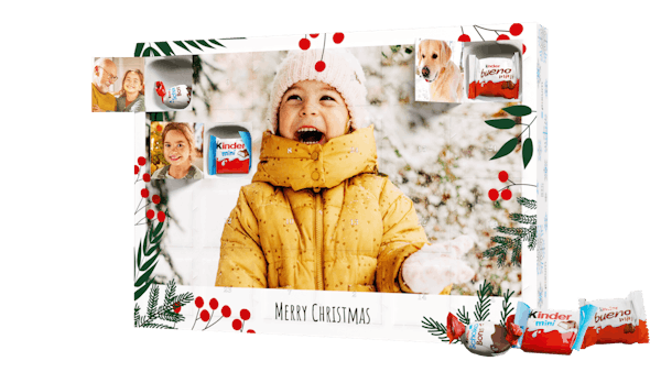 Calendarios de Adviento de kinder® con celdas con fotos de una niña pequeña