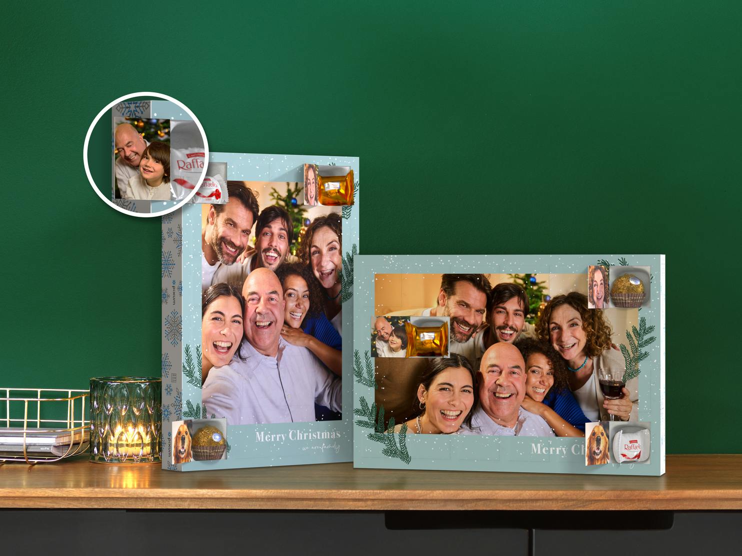 Pixum Adventskalender mit Ferrero Pralinen und Fototürchen in hochkant und quer