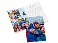 Foto-Klappkarten mit persönlicher Nachricht als Weihnachtskarten gestalten Klappkarte als Weihnachtskarte mit Familienfoto