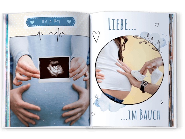 Pixum Fotobuch im Hochformat mit Fotos von der Schwangerschaft