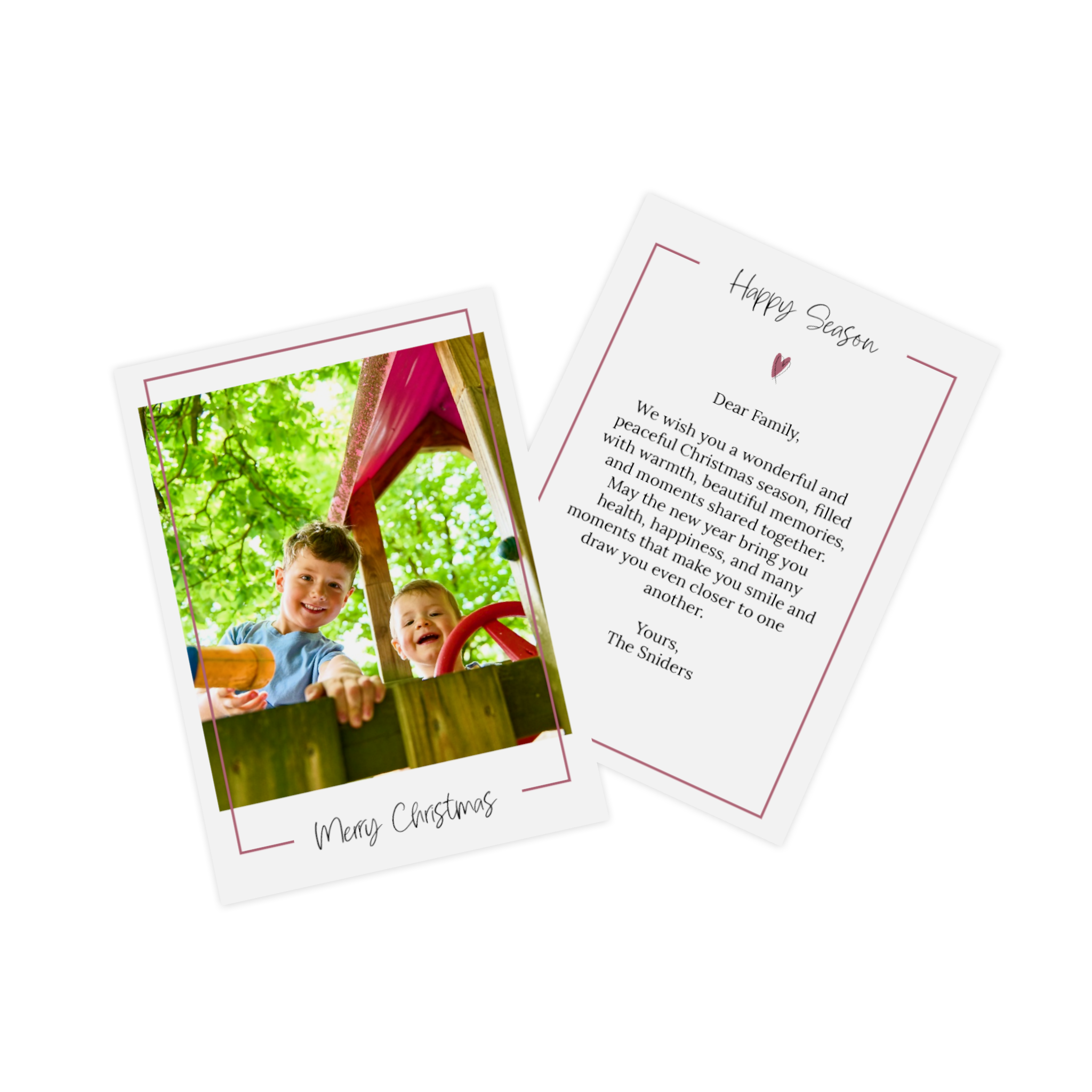 Photo card as a Christmas card