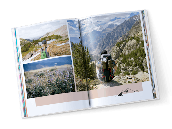Pixum Fotobuch im Hochformat mit Wanderfotos in den Bergen