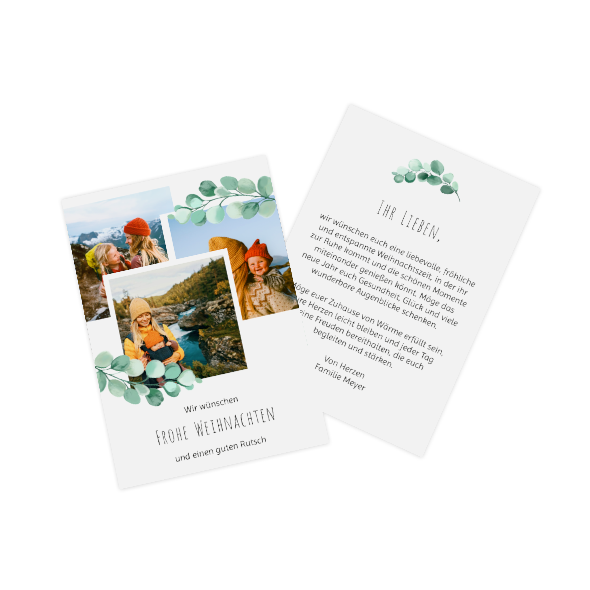 Fotokarte als Weihnachtskarte mit Familienfoto