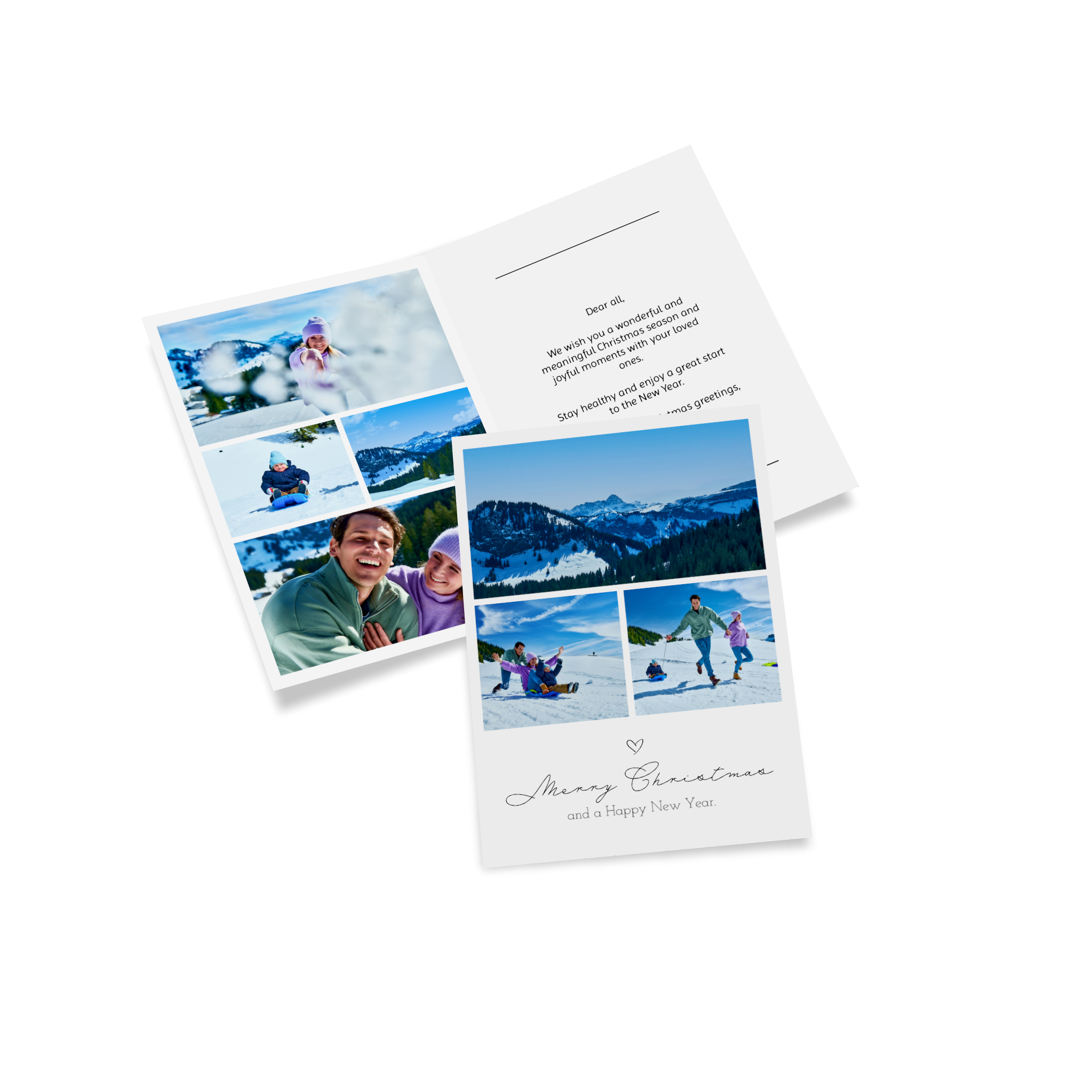 Carte de Noël personnalisée avec une photo de famille.