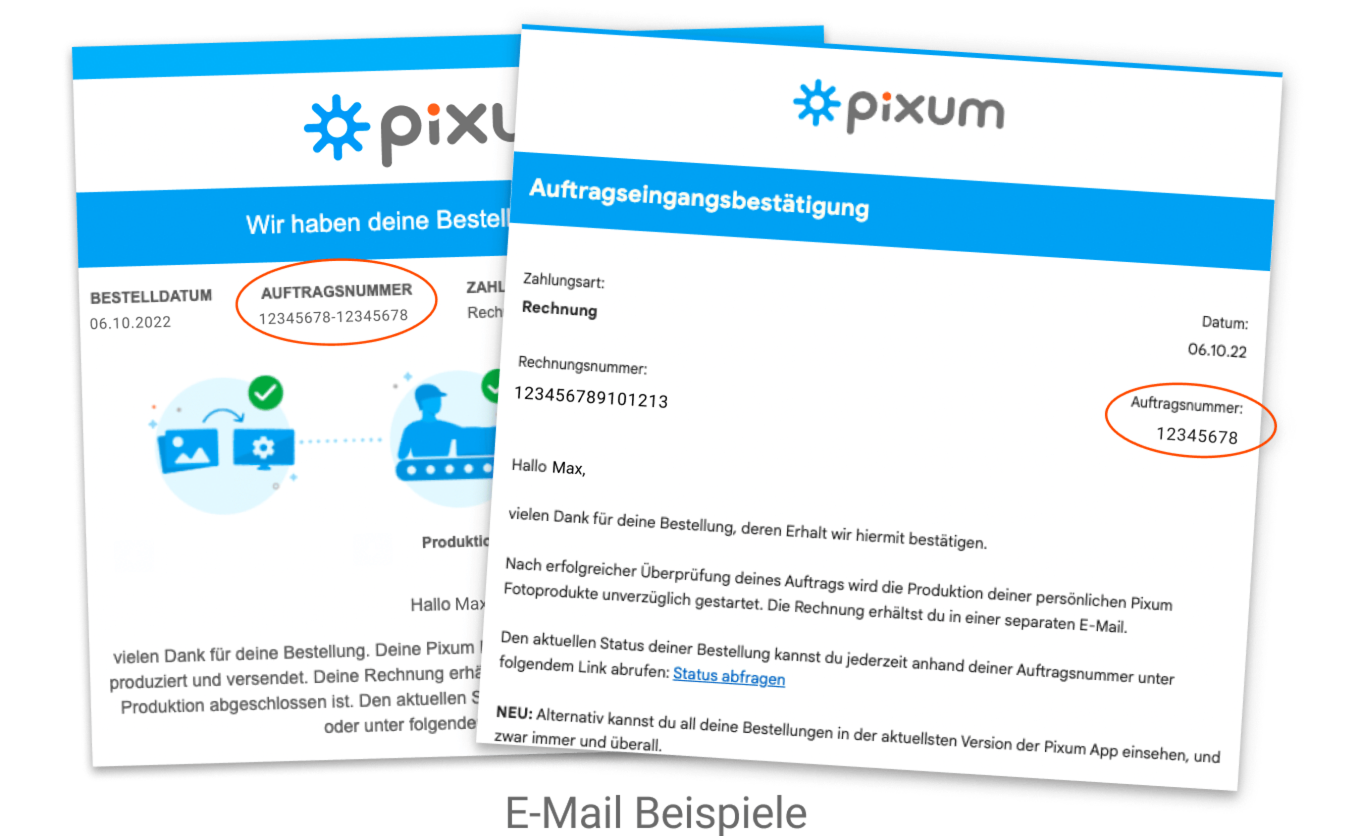 Auftragsnummer finden