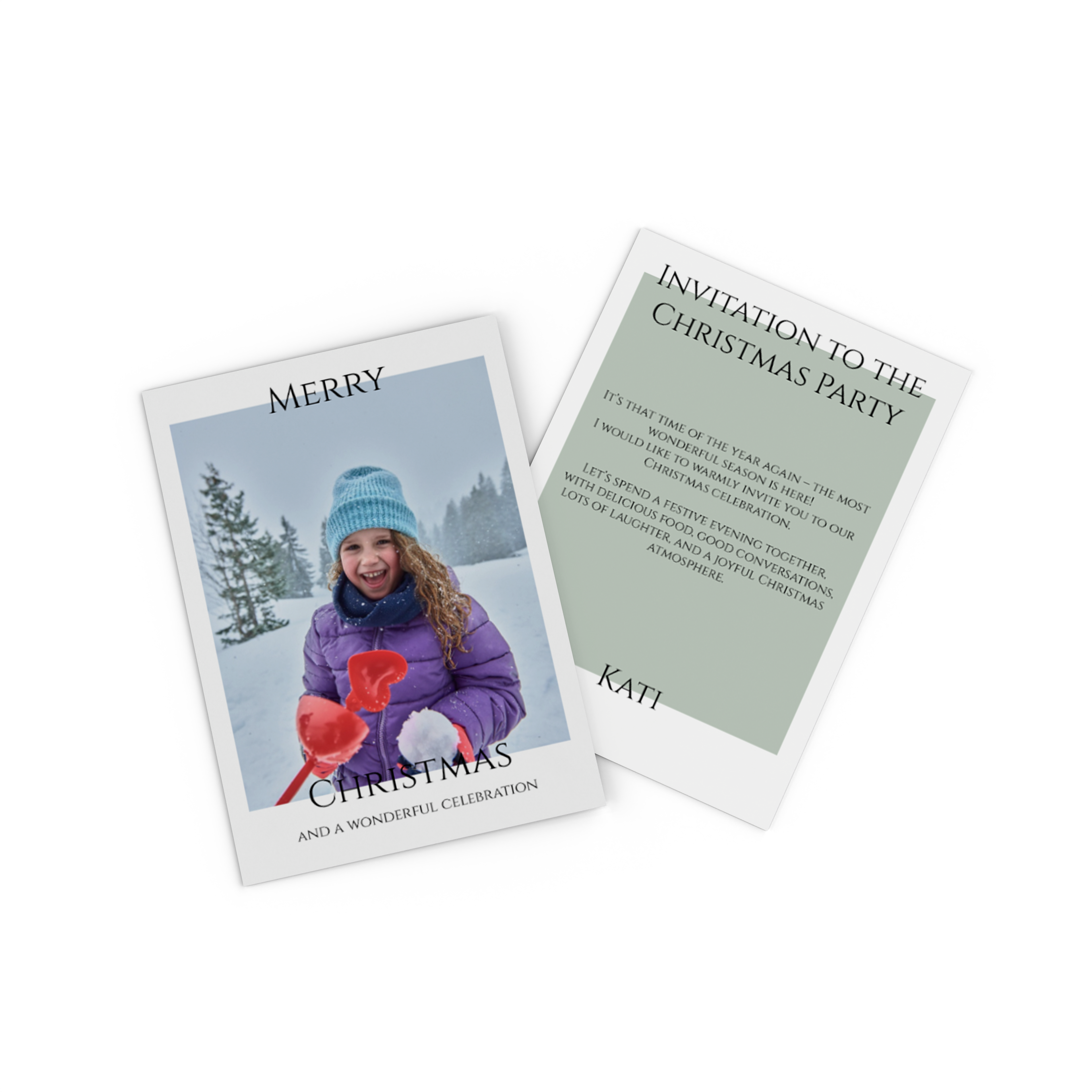 Photo card as a Christmas card