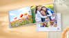 Pixum Fotoboek in liggend formaat met familiefoto's en cliparts in lentesfeer