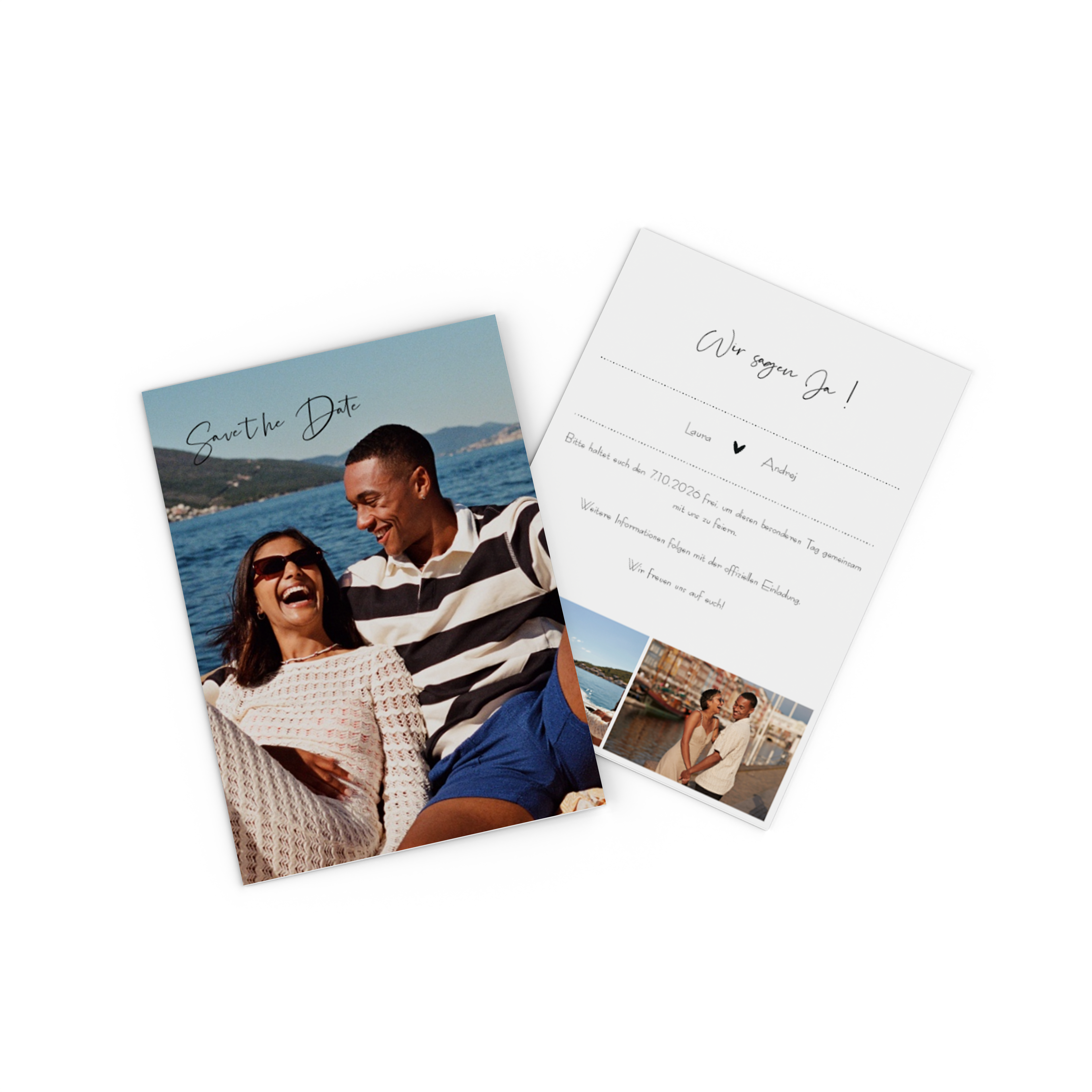 Fotokarte mit Pärchenfoto als Save the Date 