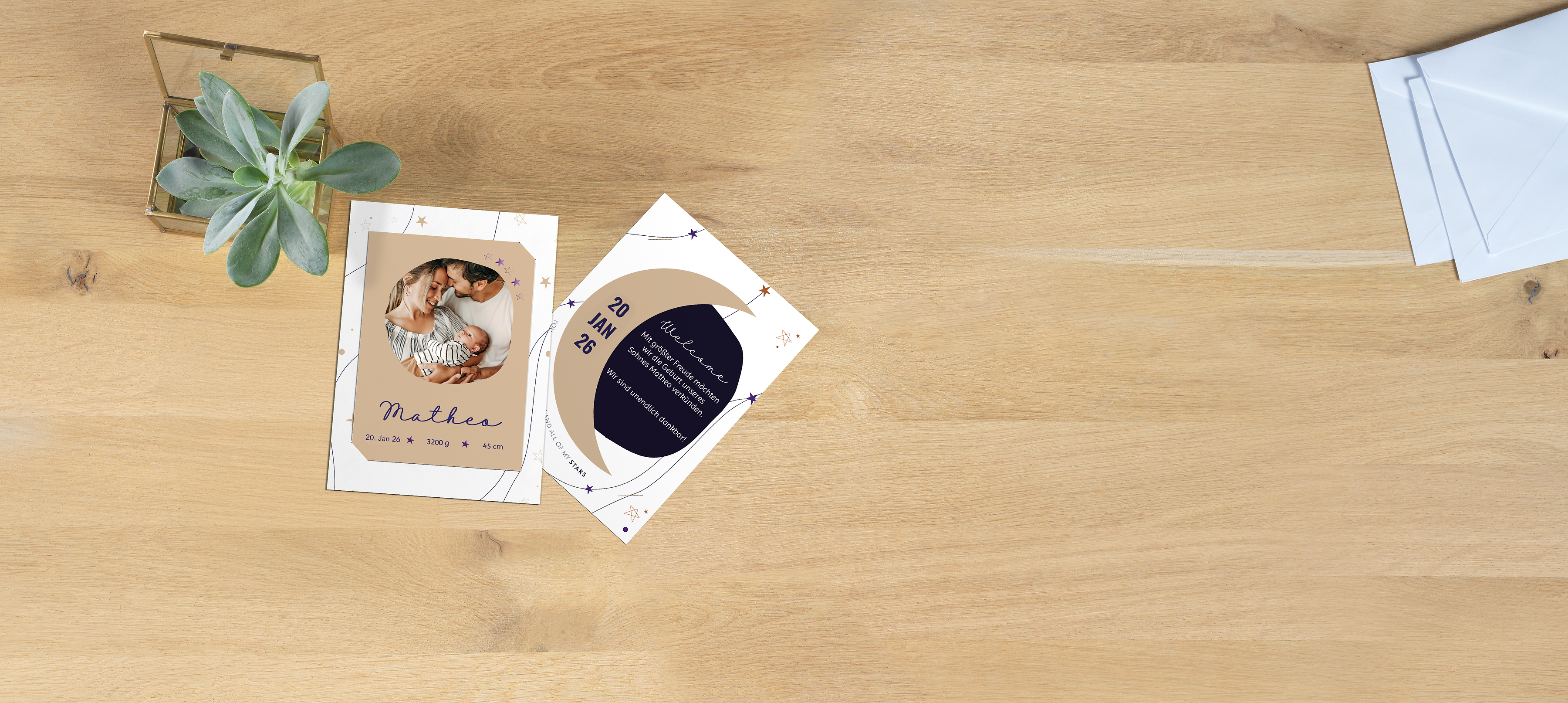 Eine Foto-Karte mit Einsteckfoto zum Anlass Weihnachten mit einem Design