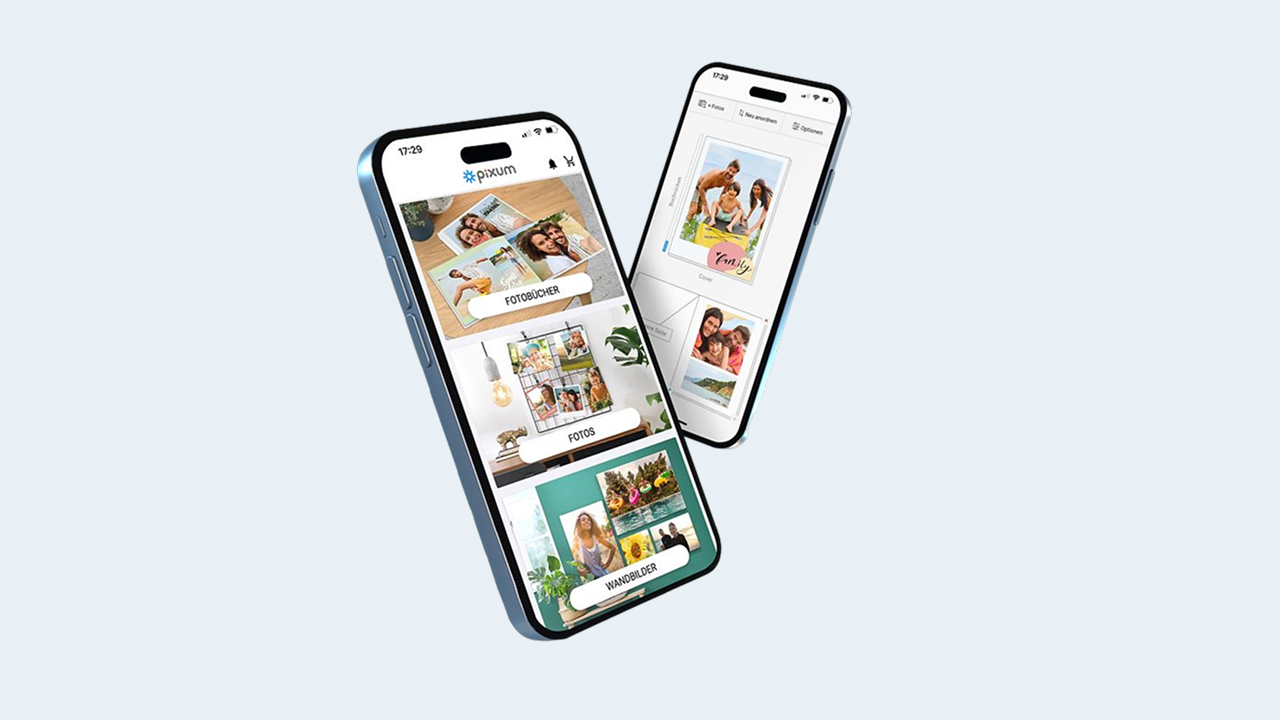 Photo détourée d’un smartphone avec l’application Pixum