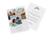 Bestelle Save The Date Karten mit persönlicher Botschaft Fotokarte mit Pärchenfoto als Save the Date