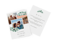 Pide tarjetas de boda con un mensaje personalizado Tarjeta de boda personalizada con fotos de la pareja y texto