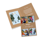 Foto-Klappkarten mit persönlicher Nachricht als Weihnachtskarten gestalten Klappkarte als Weihnachtskarte mit Familienfoto