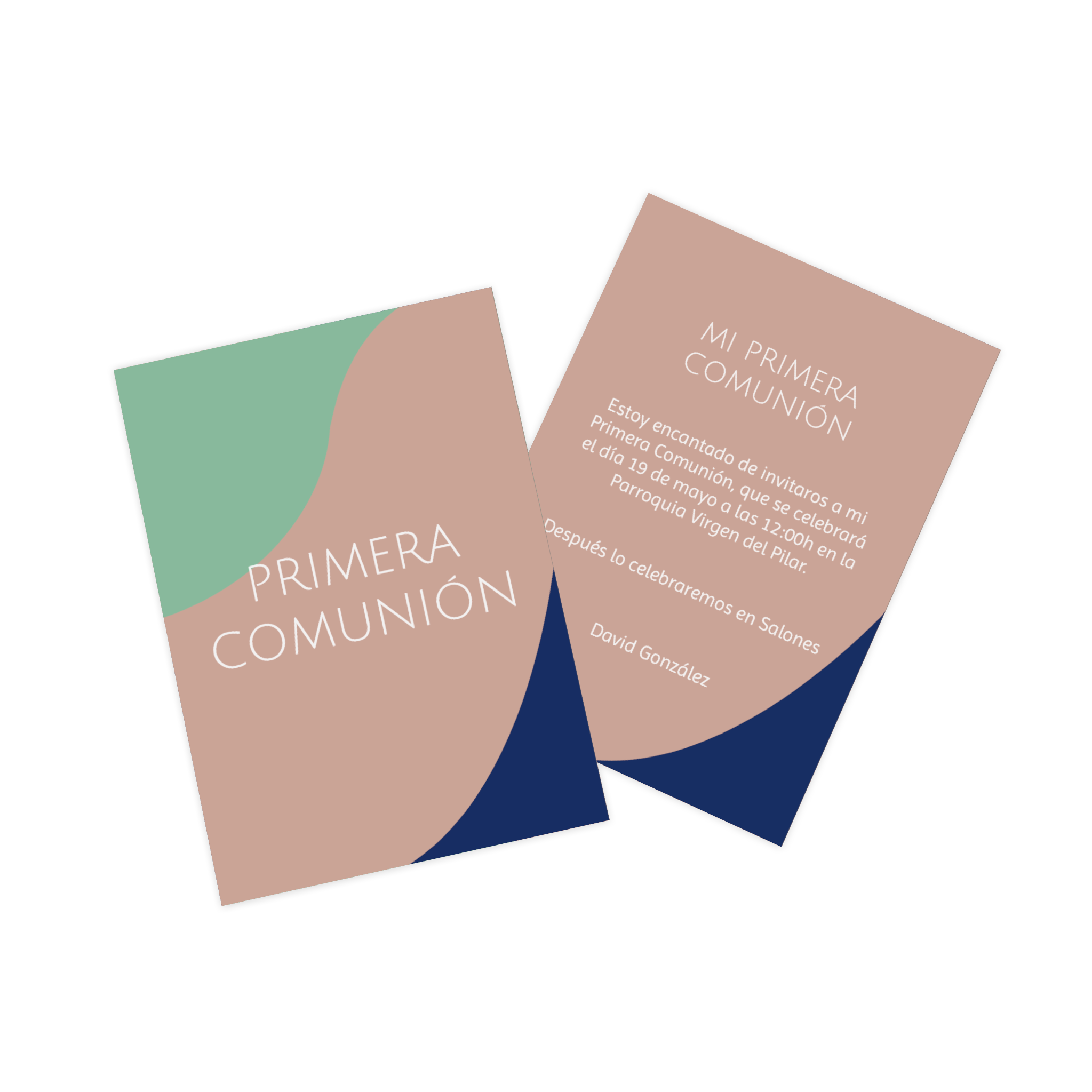 Invitación de comunión personalizada con texto