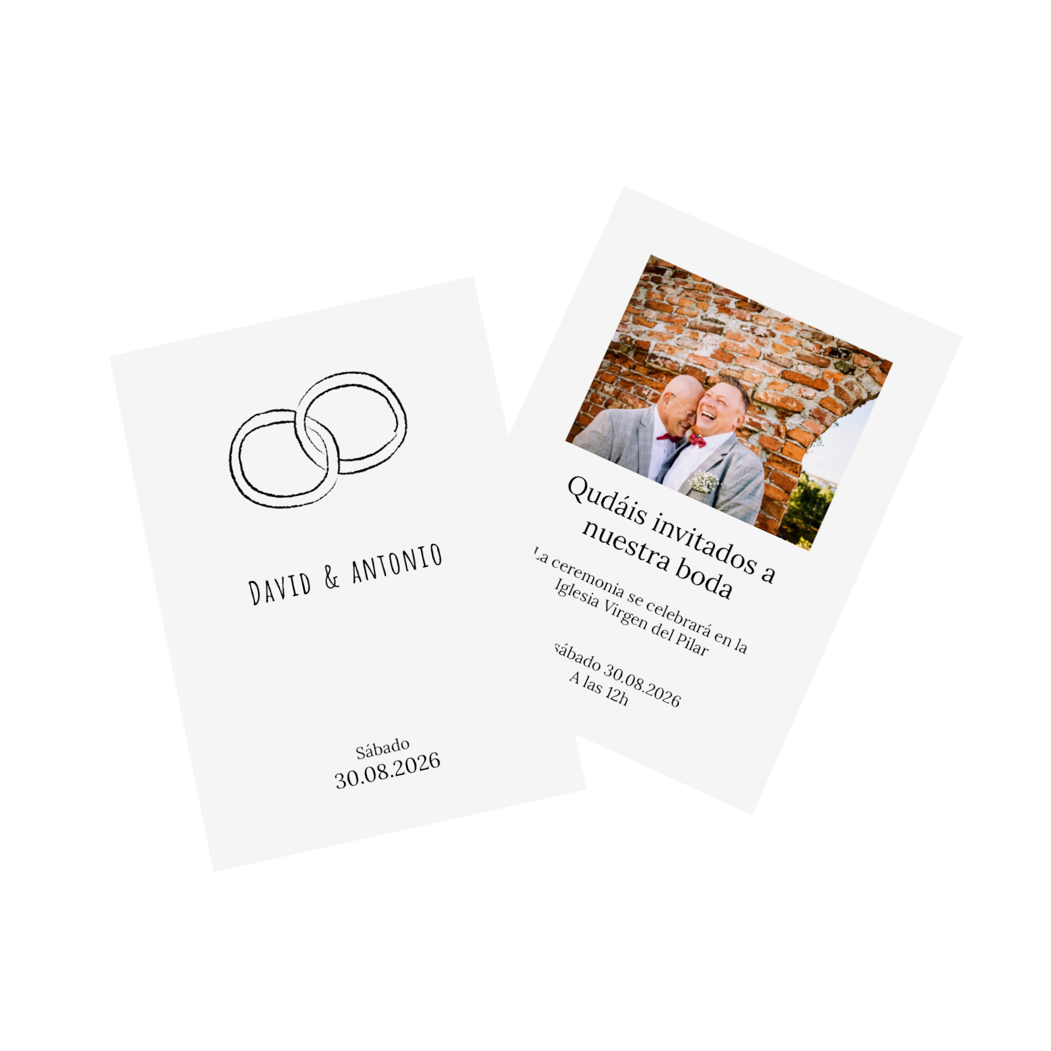 Tarjetas de boda Save the Date personalizada