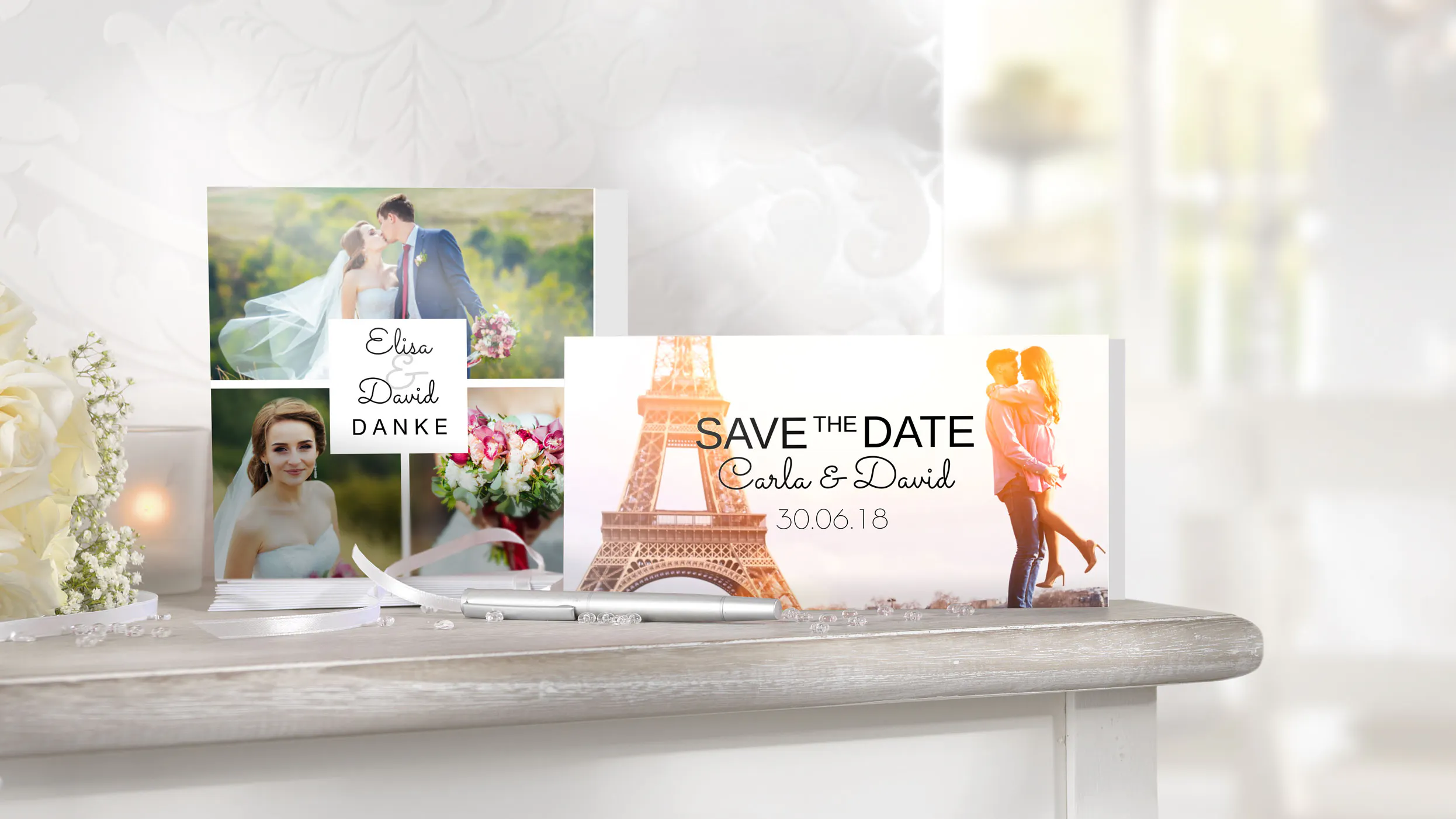 Hochzeitskarten als Klappkarten
