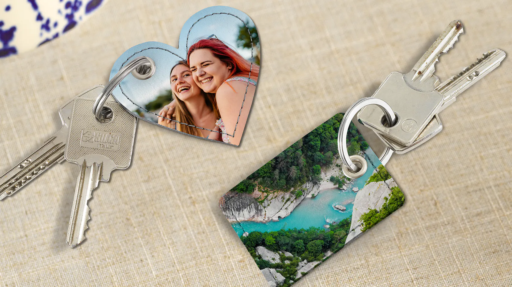Foto-Schlüsselanhänger mit Urlaubsfotos Foto-Schlüsselanhänger mit Urlaubsfotos