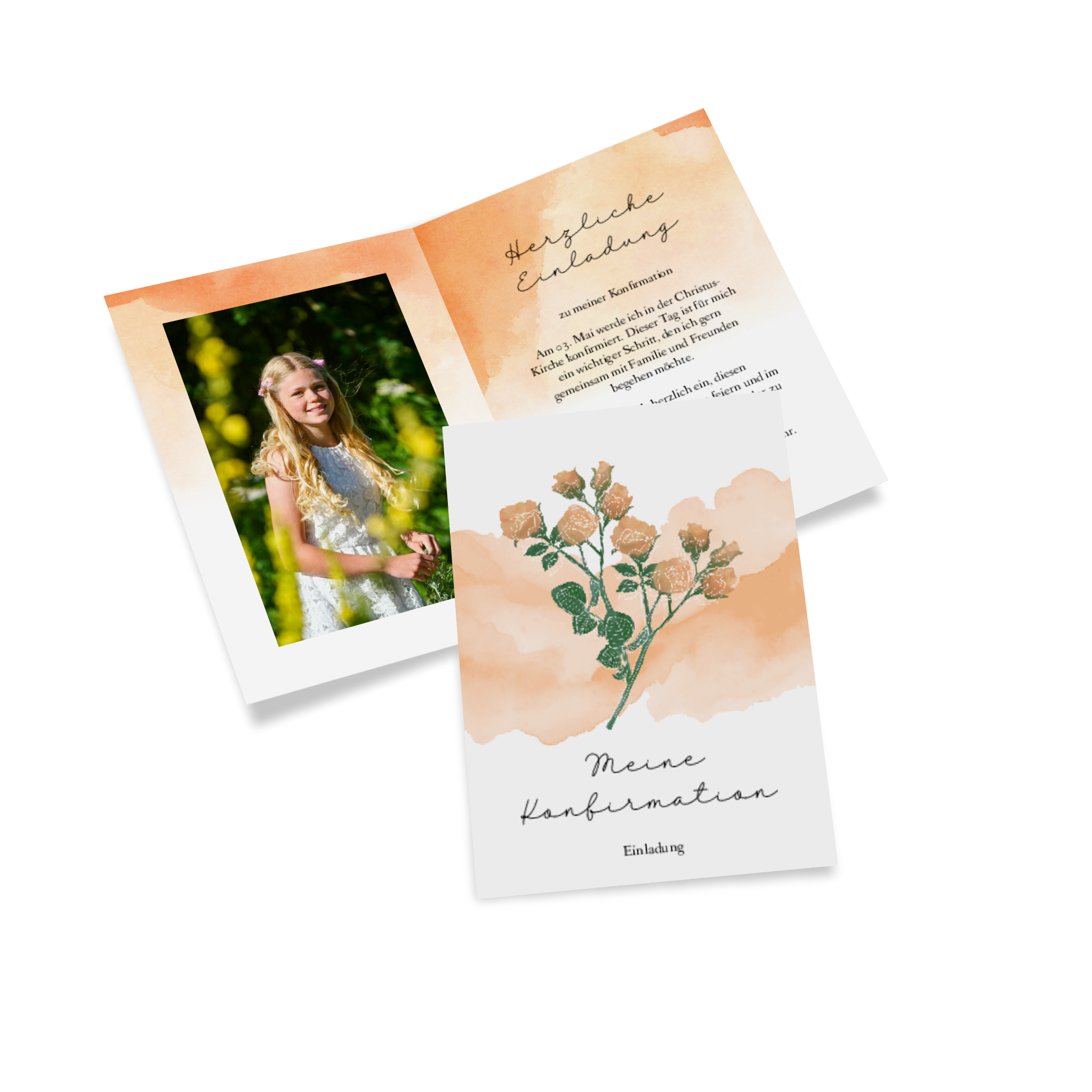 Klappkarte als Weihnachtskarte mit Familienfoto