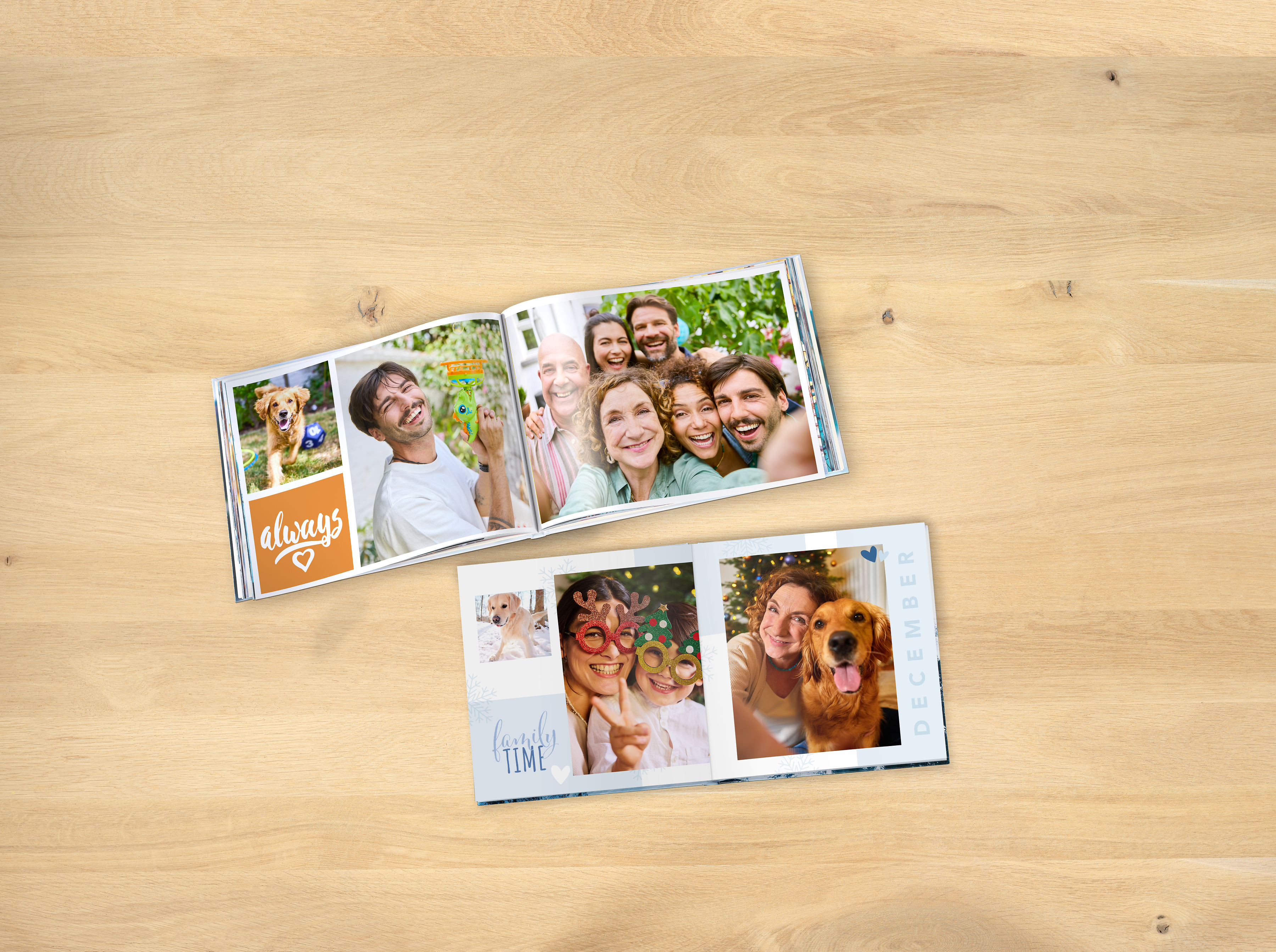 Pixum Fotobuch mit Familienfots, chronologisch angeordnet