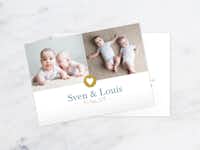 Karten mit Foto zur Taufe gestalten Karte mit Herzdesign