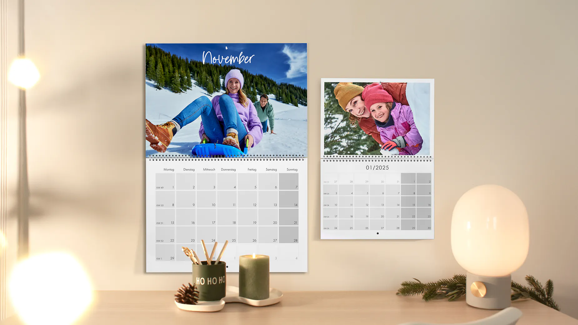 Klappkalender A3 und A4 mit winterlichen Motiven Klappkalender A3 und A4 mit winterlichen Motiven