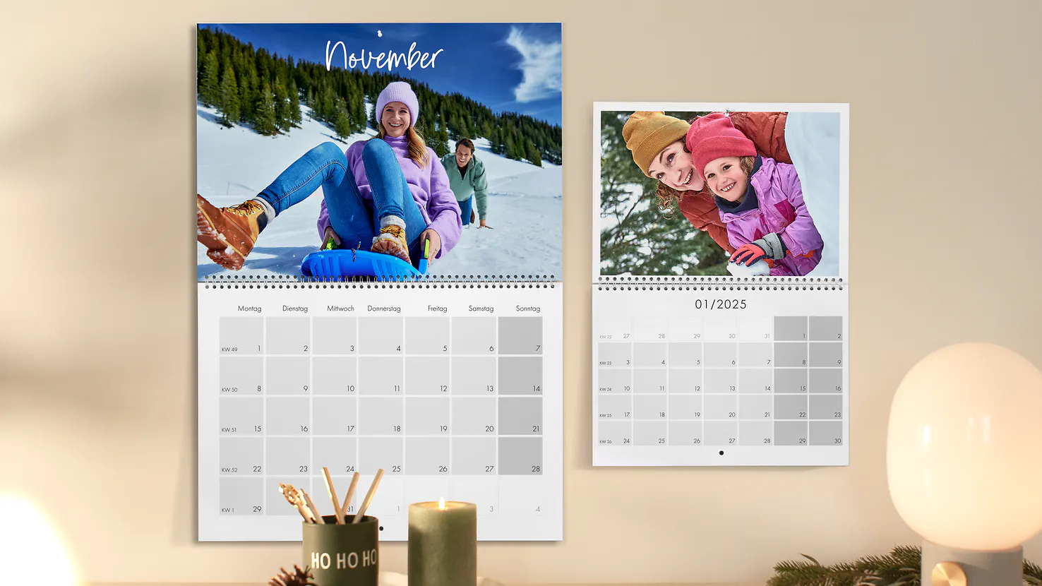 Klappkalender A3 und A4 mit winterlichen Motiven Klappkalender A3 und A4 mit winterlichen Motiven