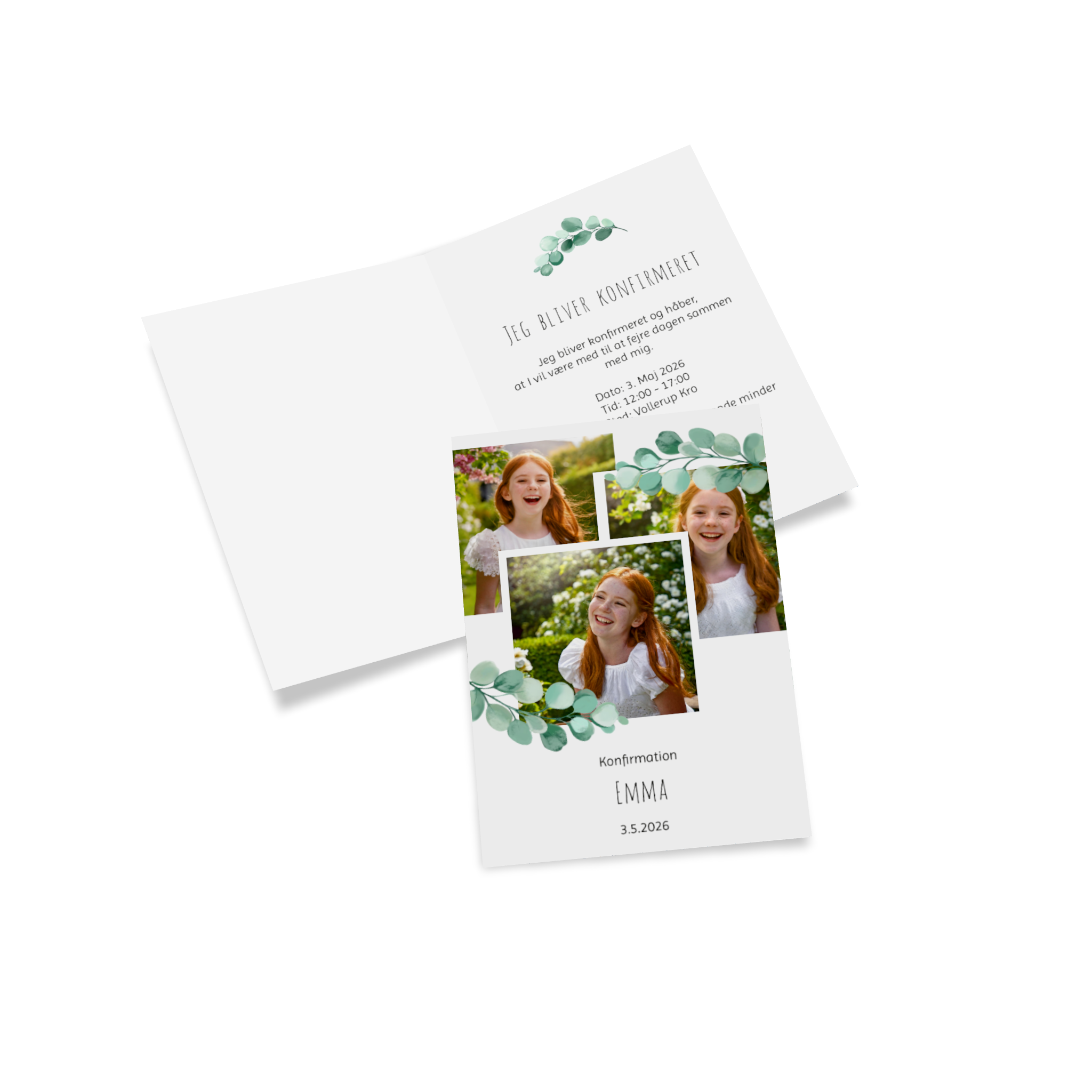 Design foldekort med foto til konfirmationen