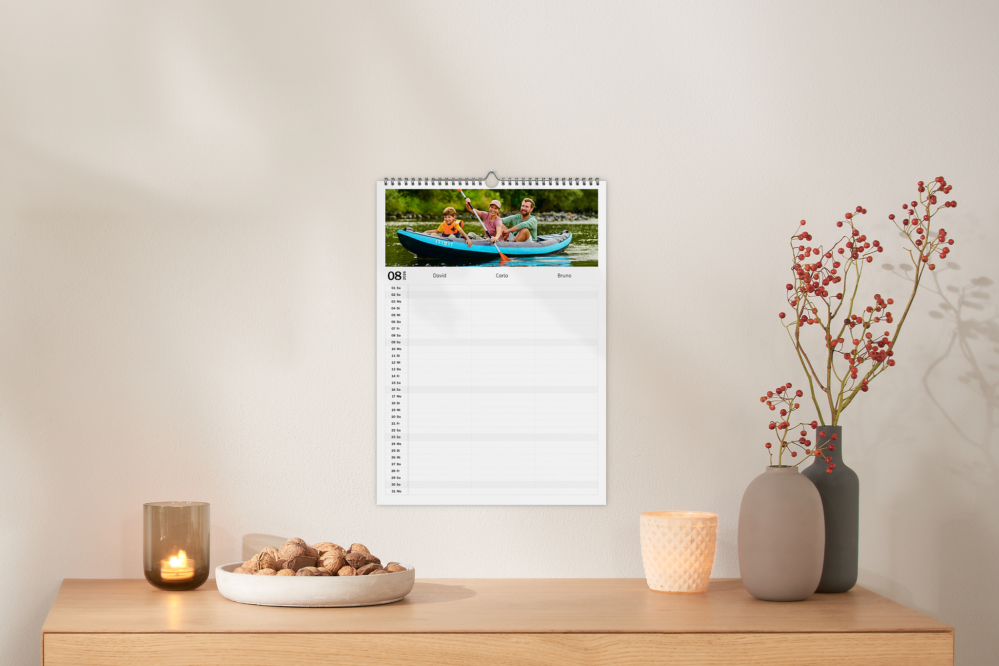 Familienkalender im A3 Hochformat