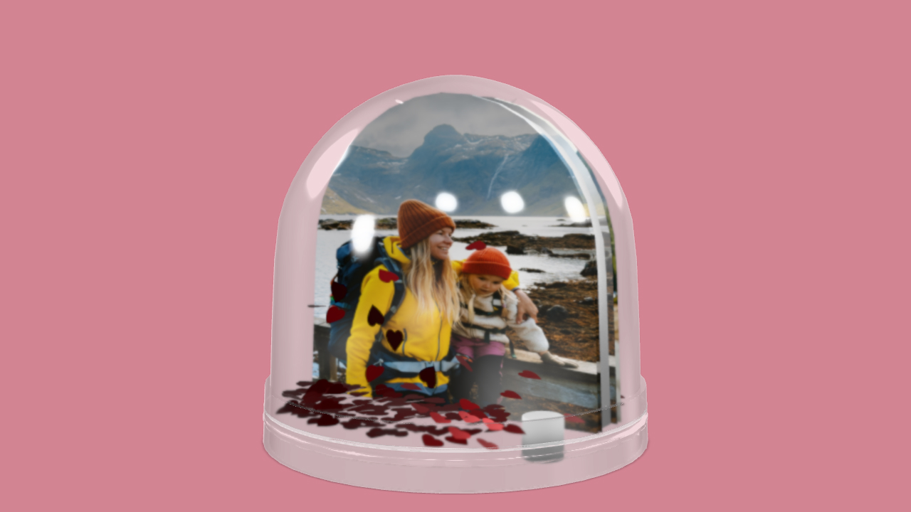 Skapa en snöglob med hjärtan
