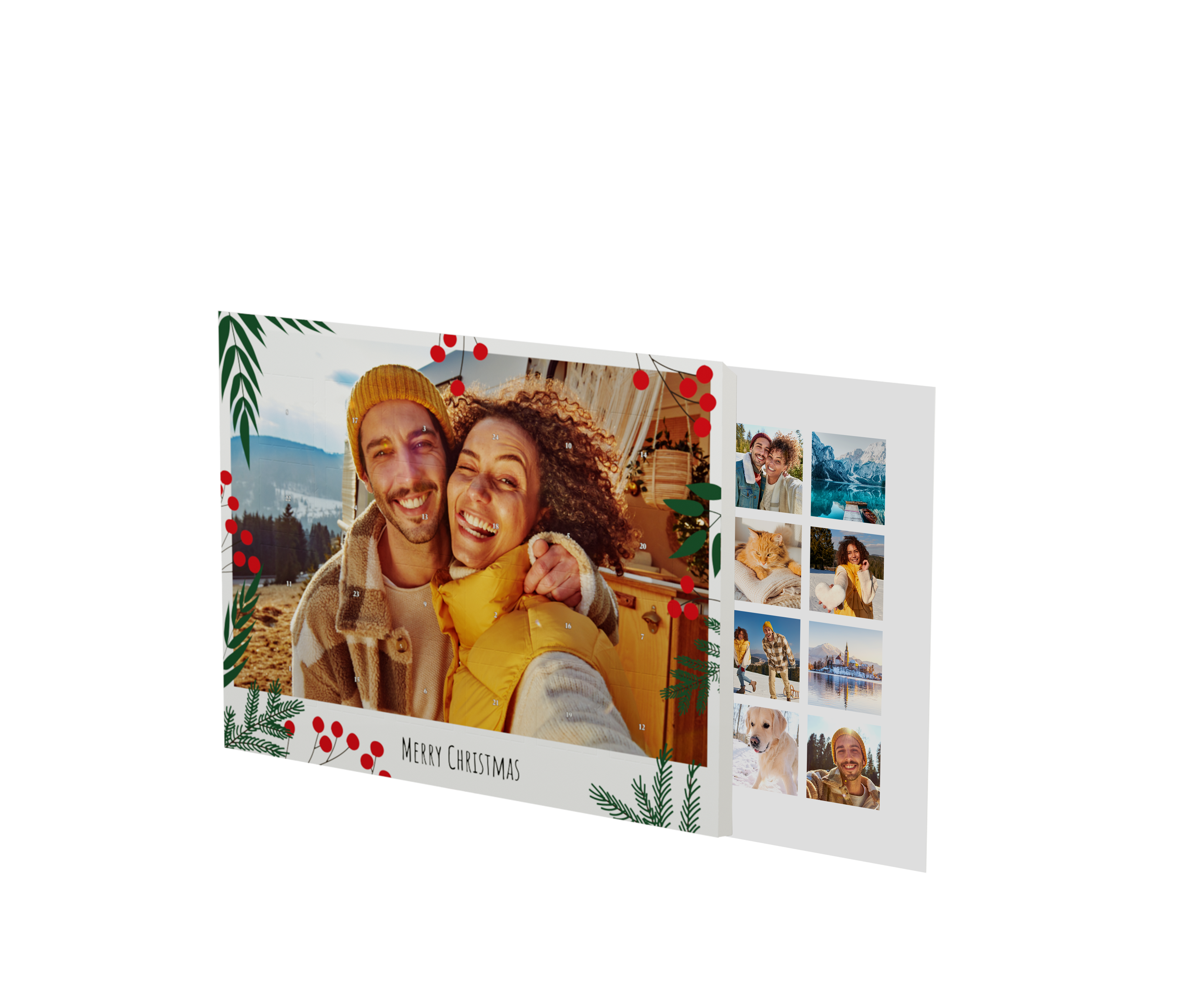 Calendario de Adviento personalizado versión póster con la foto de una pareja