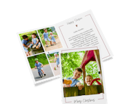 Foto-Klappkarten mit persönlicher Nachricht als Weihnachtskarten gestalten Klappkarte als Weihnachtskarte mit Familienfoto