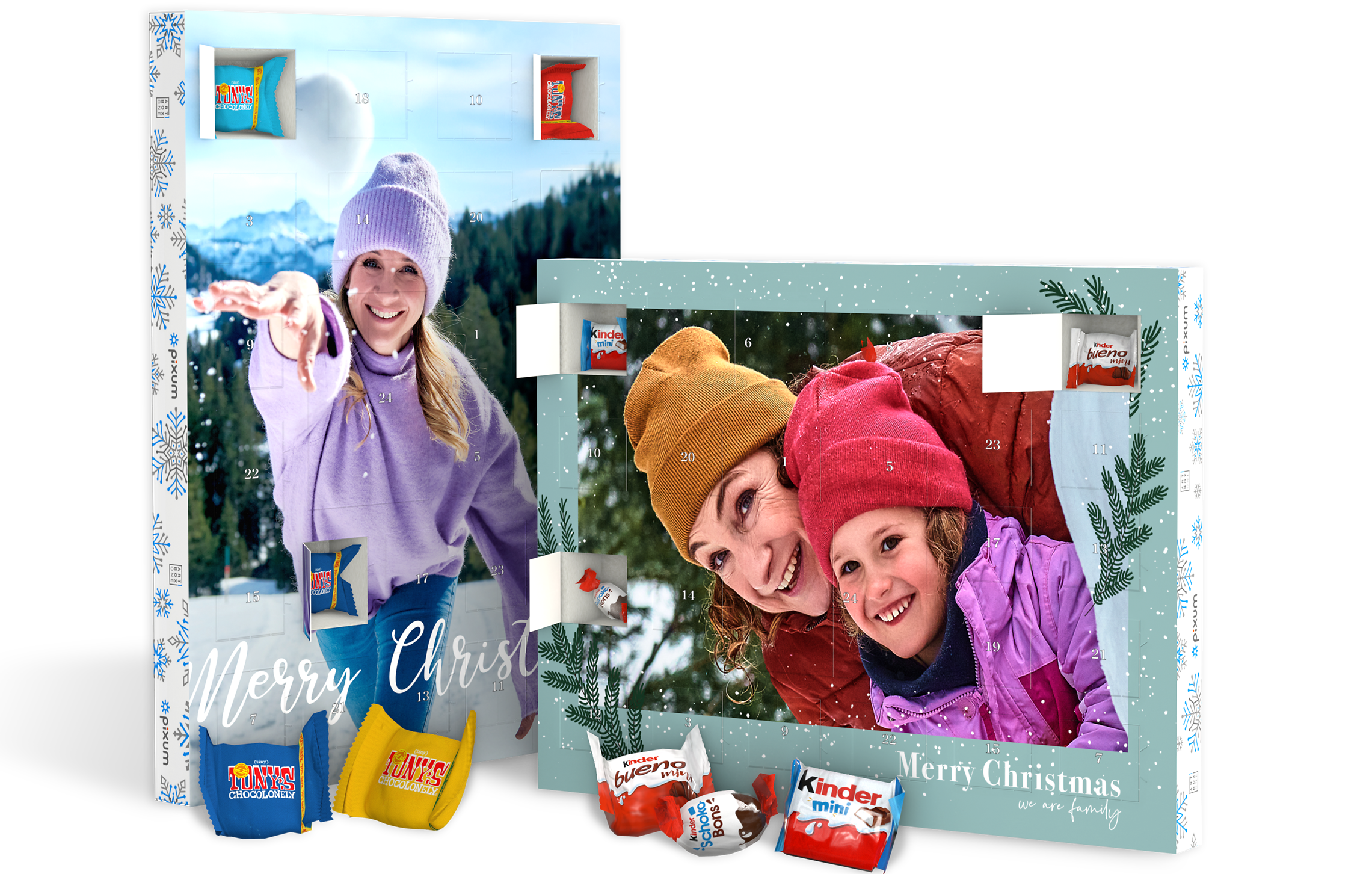Calendario de Adviento Pixum con chocolate con fotos familiares