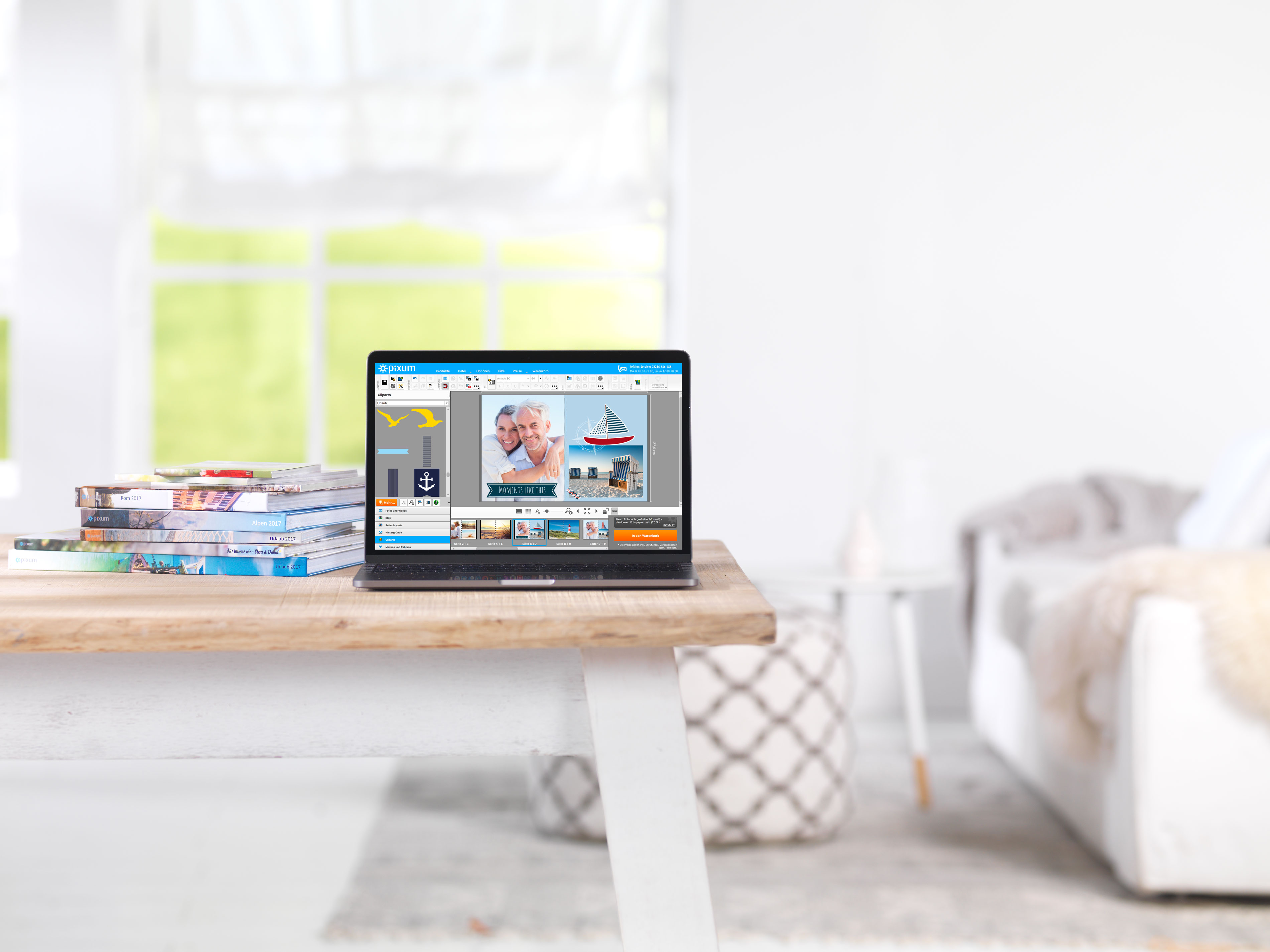 Auch mit Cliparts, Rahmen und Masken können Sie Ihr Fotobuch zu Hausbau und Co. anschaulich illustrieren.