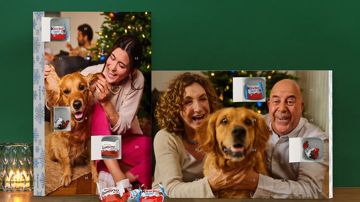 Calendrier de l'Avent photo Pixum avec photos de famille et chocolats
