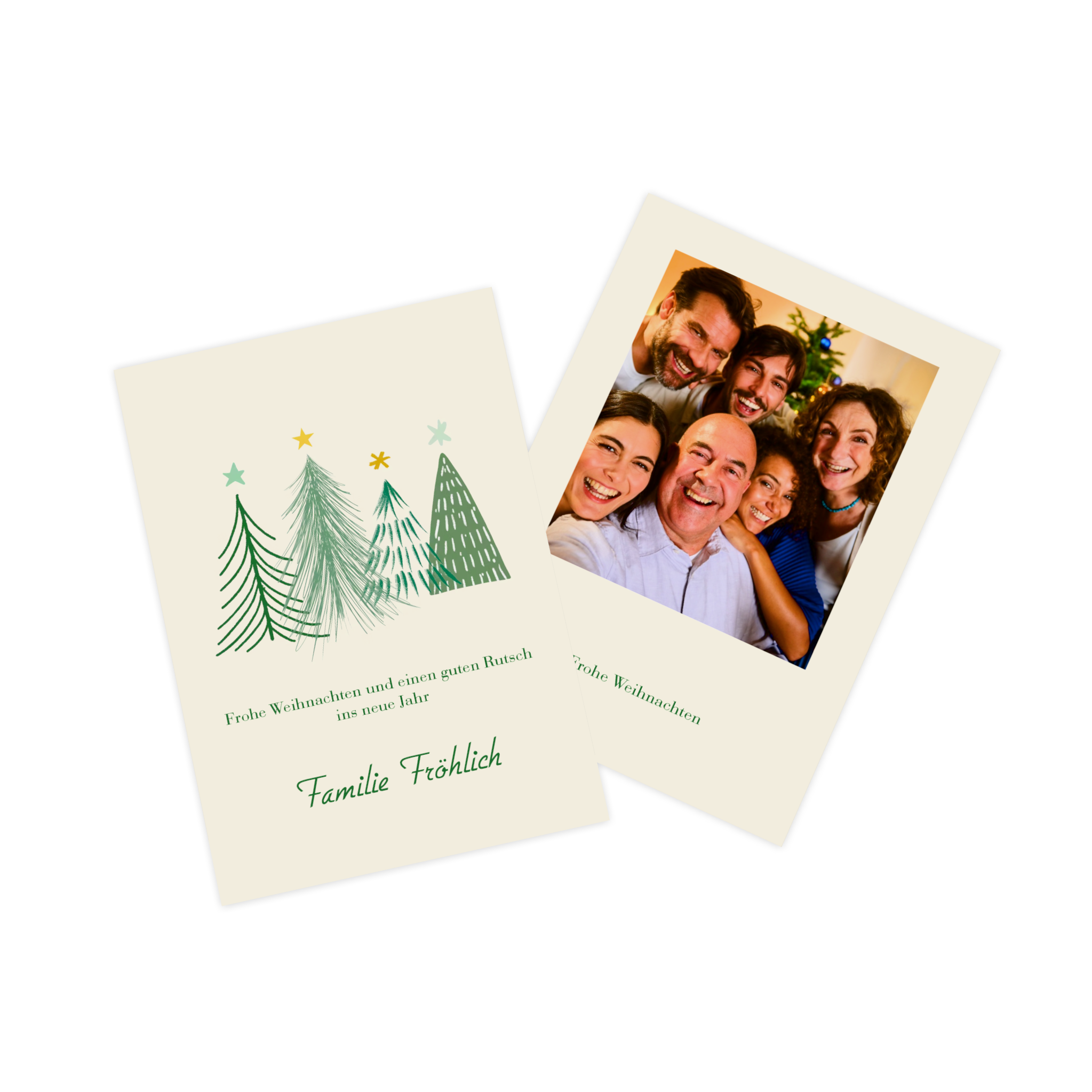 Fotokarte als Weihnachtskarte mit Familienfoto