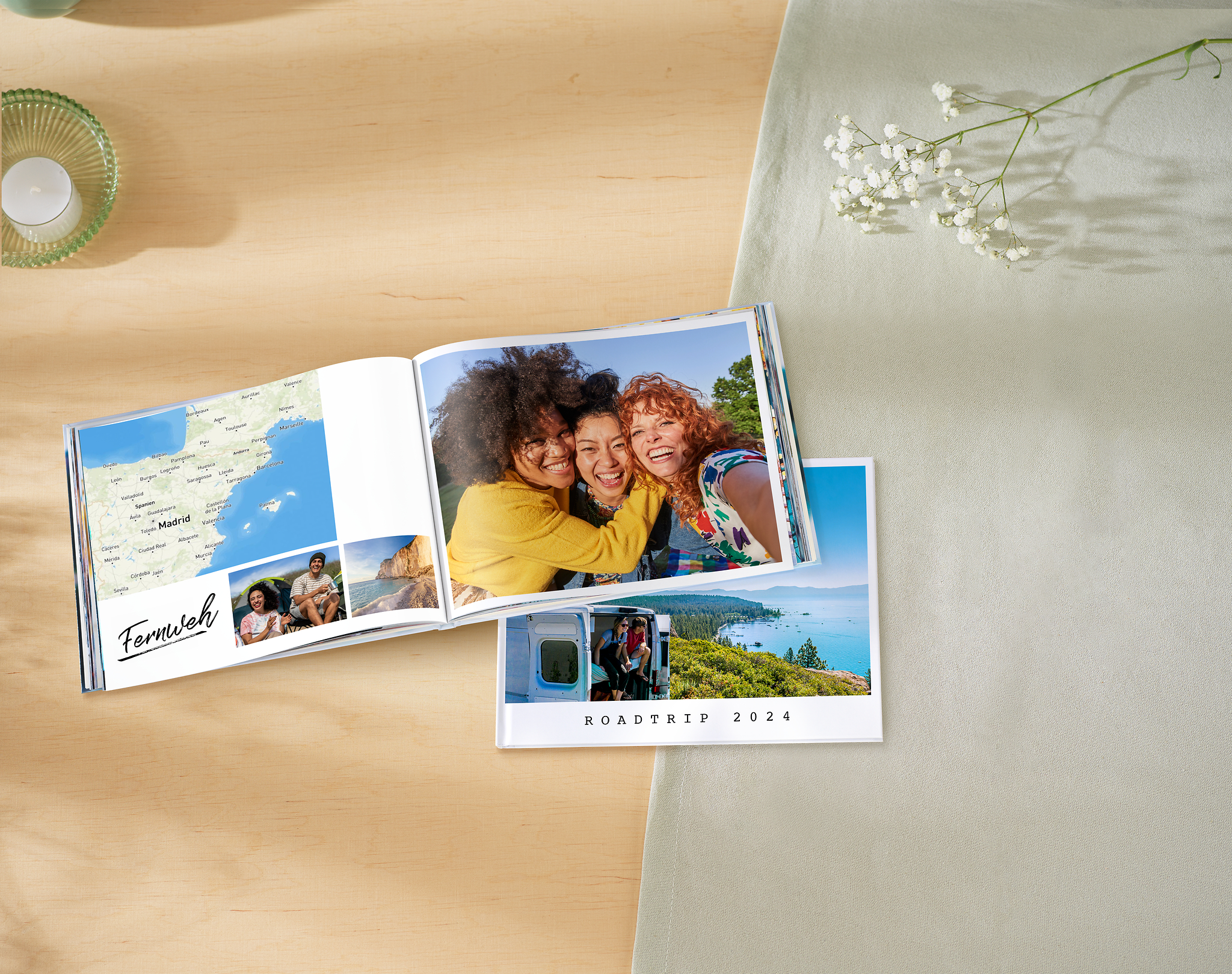 Pixum Fotobuch mit App-Gestaltung und Landkarte 