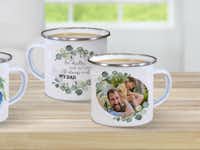 Emaille Fototasse Emaille Fototasse mit Vatertags-Designs