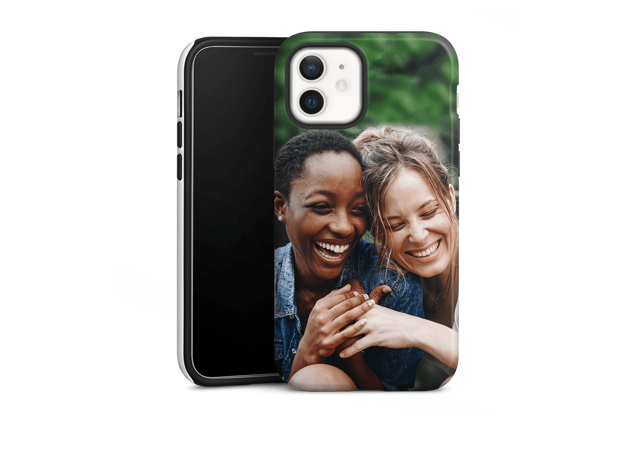 Tough case mobilskal Tough-Case Handyhülle eines iPhones mit Foto zweier lachender Freundinnen