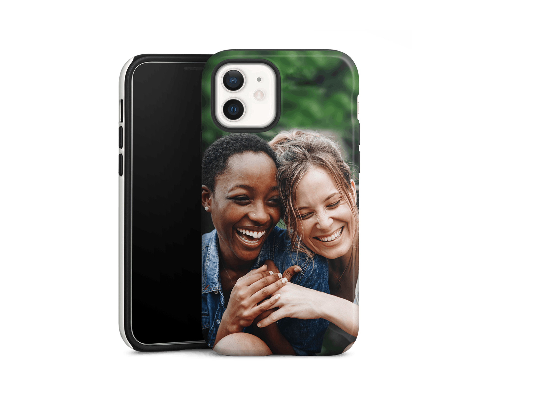 Tough-Case Handyhülle eines iPhones mit Foto zweier lachender Freundinnen