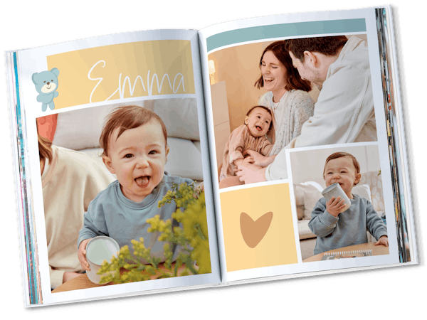 Pixum fotobok med stående format som babybok
