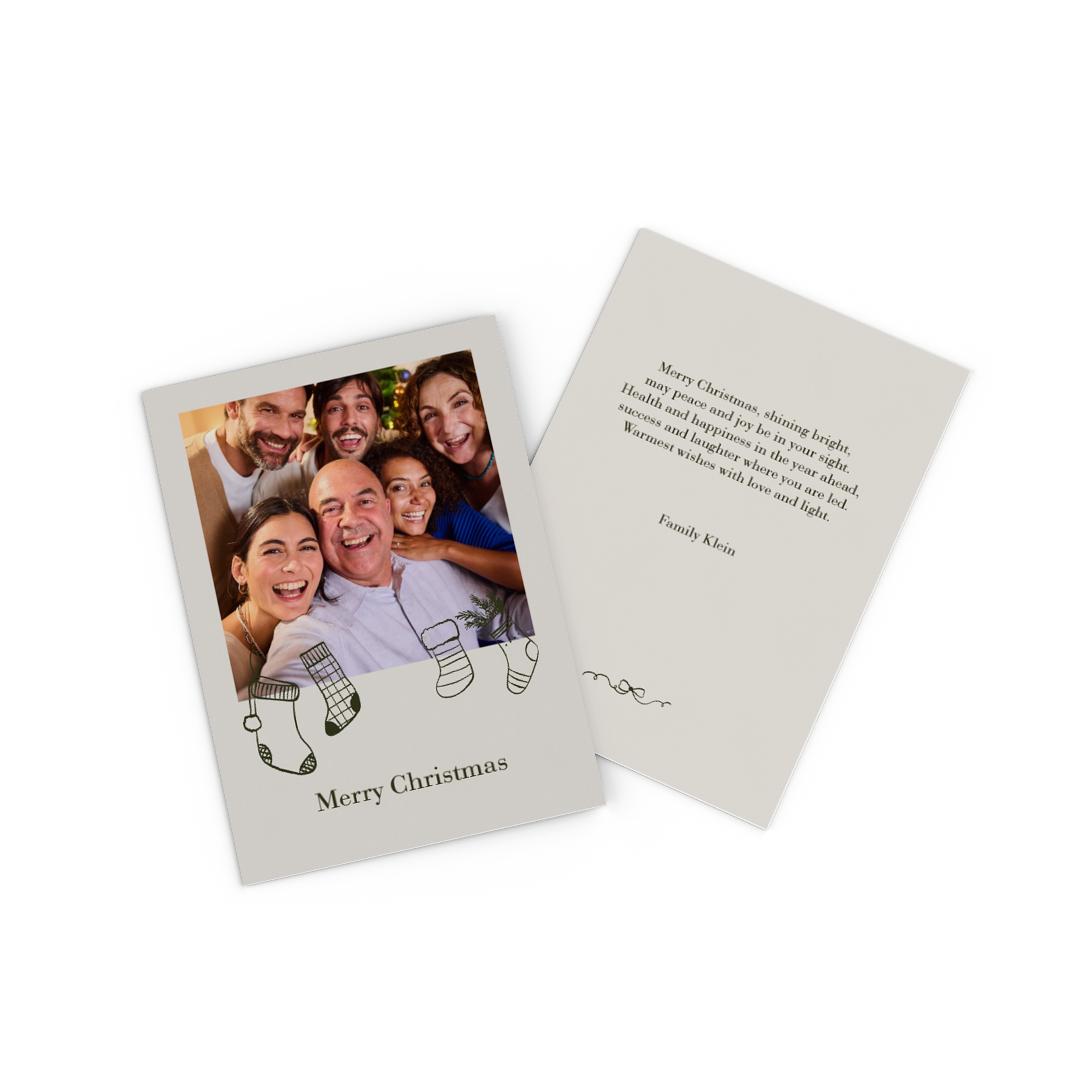 Carte de Noël avec une photo de famille.